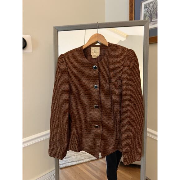 Vintage En Avance Burton Blazer Jacket Brown Black 80s 90s - Picture 4 of 6